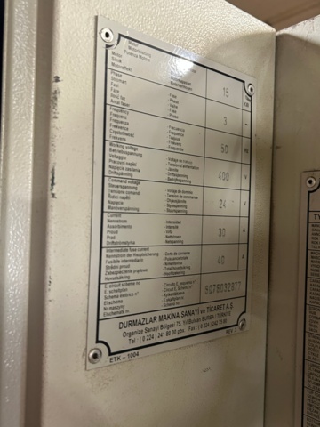 1411342-9 Hydraulisk gradsax / plåtsax Durmazlar DHGM 3006 (2003)