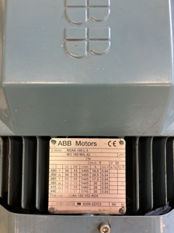 1396368-2 Elmotor med frekvensomriktare - ABB M2AA 160 L4 / ABB ACS 600