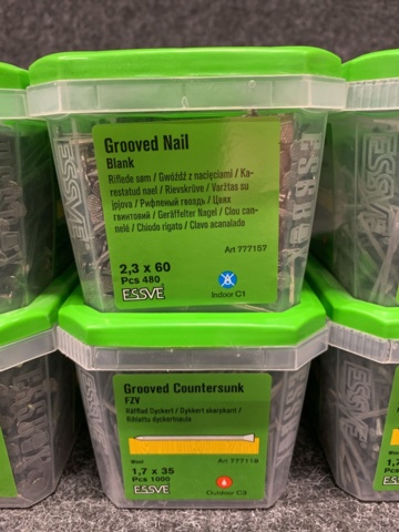 1407804-4 8 st Förpackningar Räfflad Spik, Essve