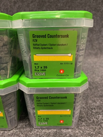 1407804-5 8 st Förpackningar Räfflad Spik, Essve