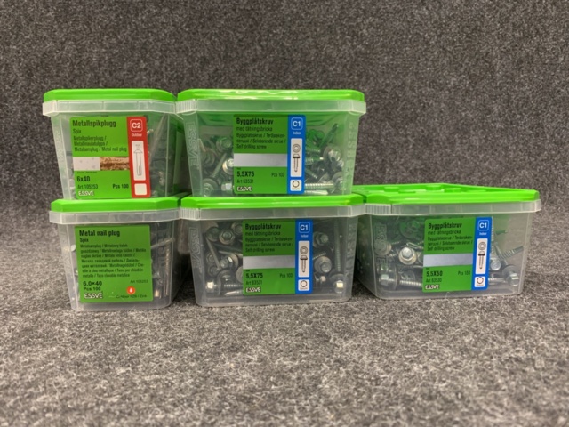 1407809-1 5 st Förpackningar Skruv, Essve