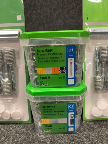 1407812-3 4 st Förpackningar Karmskruv, Essve