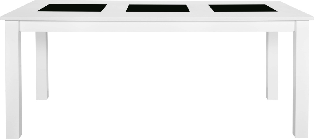 1412155-2 Jasmine matbord 180x90 cm vit med svarta plattor "Granit"