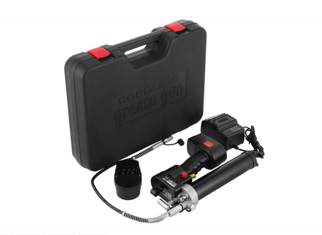 1412556-1 Sladdlös fettspruta 10 000 psi med 2 batterier– kraftfull smörjapparat