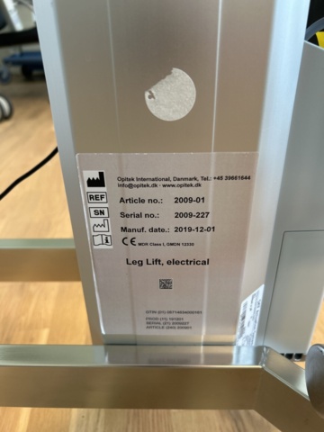 1396440-8 Benlyft Opitek Leg Lift, elektrisk – modell 2009-01, 2019