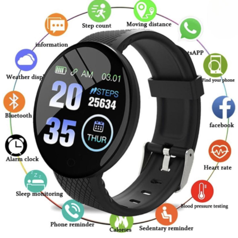 1413103-3 2 st Smartwatch Macaron Svart - Fri frakt