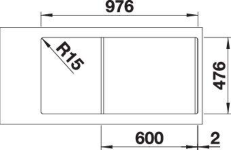 1413349-4 Diskho - Blanco Lantos 6 S-IF, rostfritt stål