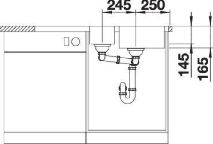 1413349-5 Diskho - Blanco Lantos 6 S-IF, rostfritt stål