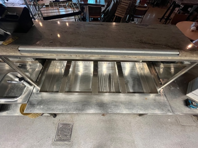 1403431-4 Refrigerated counter with cooling well and superstructure, Inox
