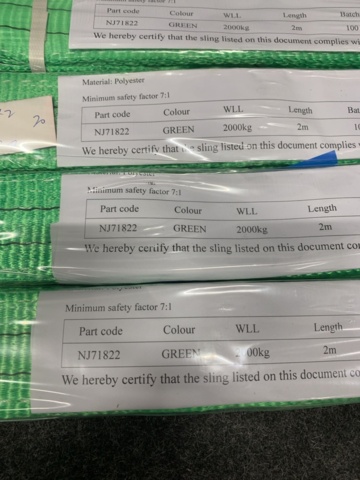 1412521-3 5 st bandstoppar 2 m, 2 ton