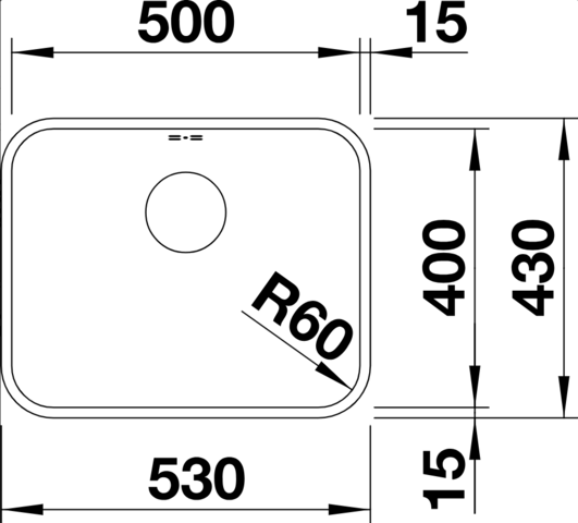 1413833-4 Diskho - Blanco Supra 500-U, Rostfritt stål