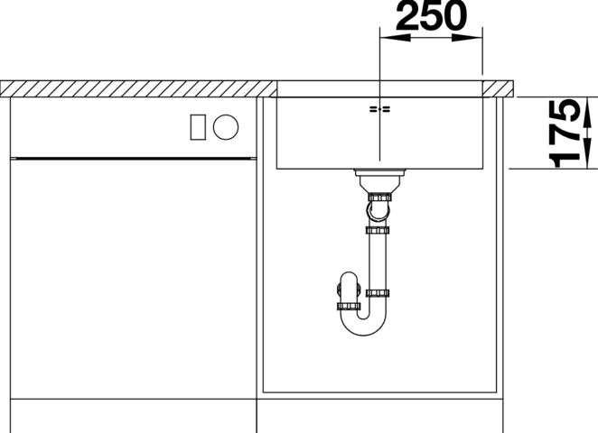 1413833-6 Diskho - Blanco Supra 500-U, Rostfritt stål