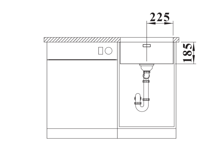 1413834-6 Diskho - Blanco Solis 450-U, Rostfritt stål