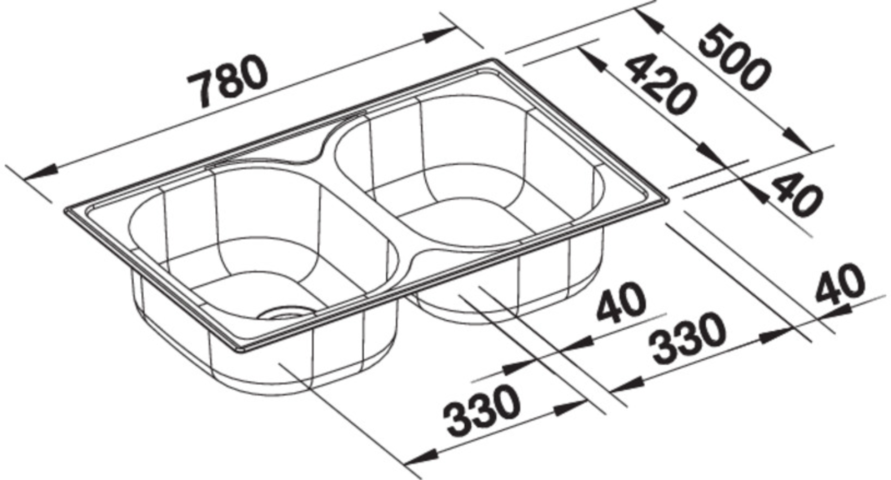 1413835-8 Diskho - Blanco Tipo 8 Compact, Rostfritt stål