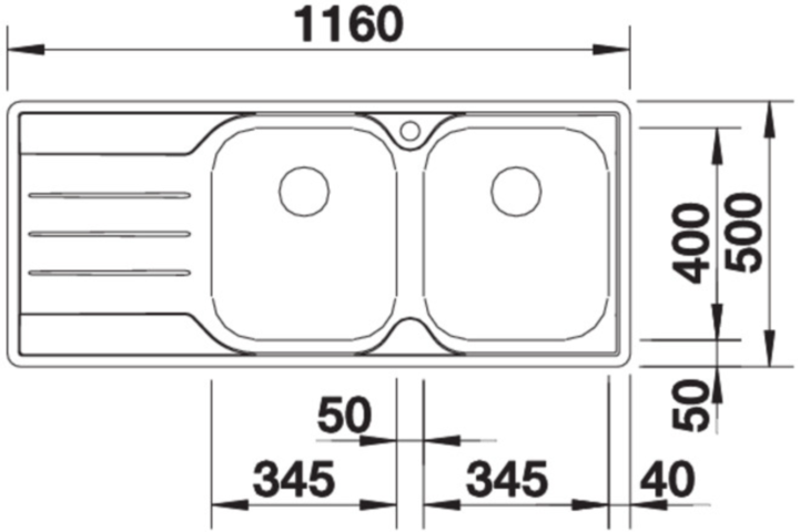 1413836-4 Diskho - Blanco Median 8S, Rostfritt stål