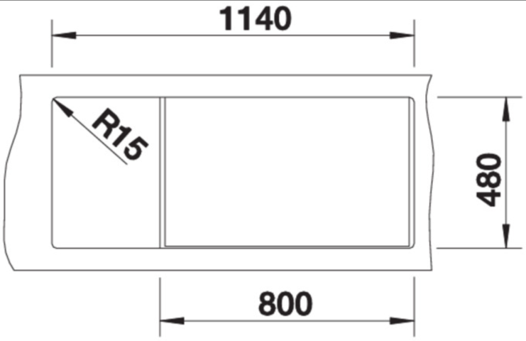 1413836-5 Diskho - Blanco Median 8S, Rostfritt stål