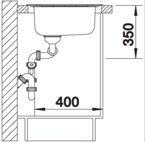 1413836-6 Diskho - Blanco Median 8S, Rostfritt stål
