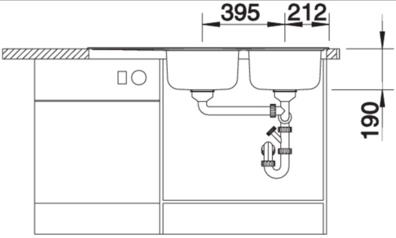 1413836-7 Diskho - Blanco Median 8S, Rostfritt stål