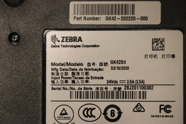 1295625-5 Etikettskrivare Zebra GK420d