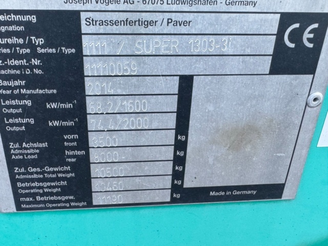 1199596-15 Vögele Super 1303-3i Asfaltläggare
