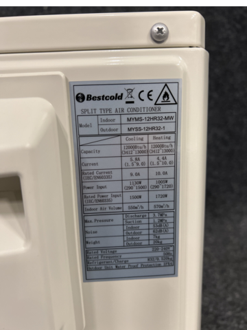 1415177-24 5 st Luftvärmepumpar 12000 BTU för nordiskt klimat