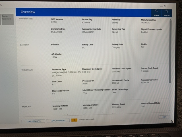 1415579-6 Dell Precision 5550 Laptop