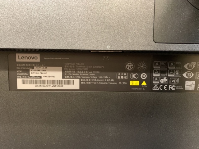 1413661-9 Datorskärm 32" Lenovo ThinkVision P32p-20
