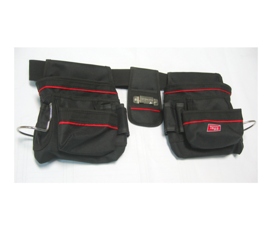 1415796-1 Verktygsbälte i nylon, 2 x hammarhållare & snäpplås, Tayg