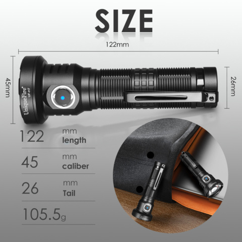 1416438-2 Ficklampa 2500 Lumen – EDC Modell med 5 lägen - Fri frakt