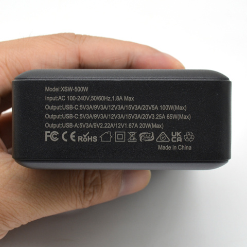 1416513-3 Laddstation GaN 500W – 8 portar (USB-C & USB-A) – Snabbladdning för mobil & laptop - Fri frakt