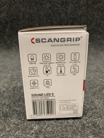 1415845-6 Arbetsbelysning Scangrip med BT högtalare Sound Led, laddbar