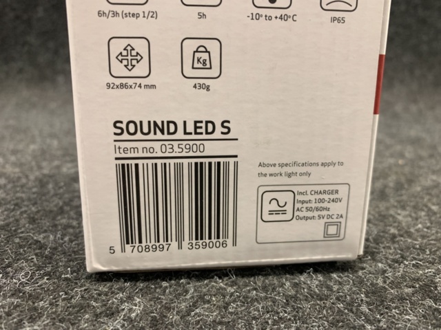 1415845-7 Arbetsbelysning Scangrip med BT högtalare Sound Led, laddbar