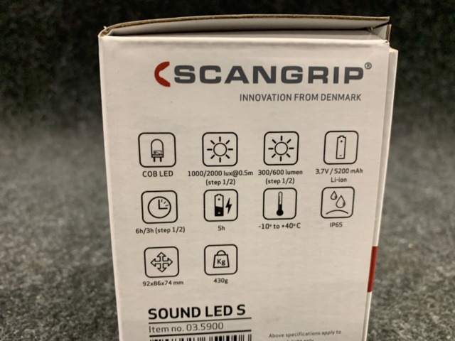 1415845-8 Arbetsbelysning Scangrip med BT högtalare Sound Led, laddbar