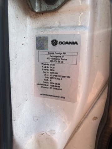 1338327-26 Sopbil Scania P340 4x2 9.3 CNG Automatisk, 340hk, -2018