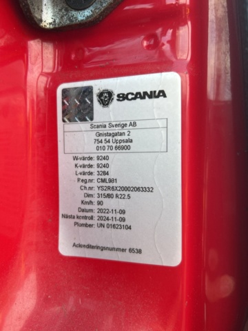 1413425-36 Scania R480 6x2 12.7 Automatisk, 480hk, 2011 Flisbil