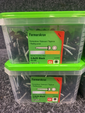 1418416-2 4 st Förpackningar Farmarskruv 4,8x35, Essve