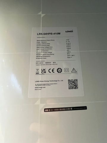 1403511-5 15st solpaneler, Longi 410w, full black