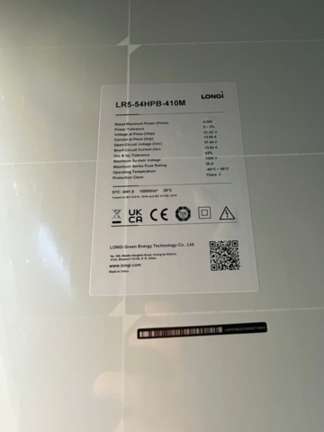 1403511-6 15st solpaneler, Longi 410w, full black