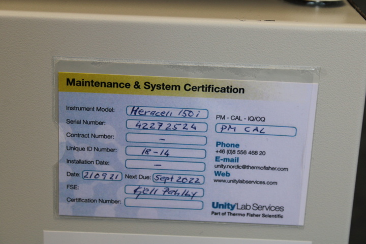 1410605-7 Co2 inkubator x 2 Heracell 150i 2017