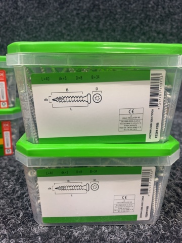 1418429-6 8 st Förpackningar Ankarskruv 5,0x40, Essve