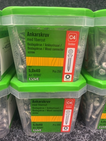 1418437-3 8 st Förpackningar Ankarskruv 5,0x40, Essve