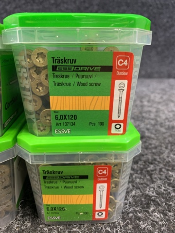 1418501-5 8 st Förpackningar Träskruv, Essve