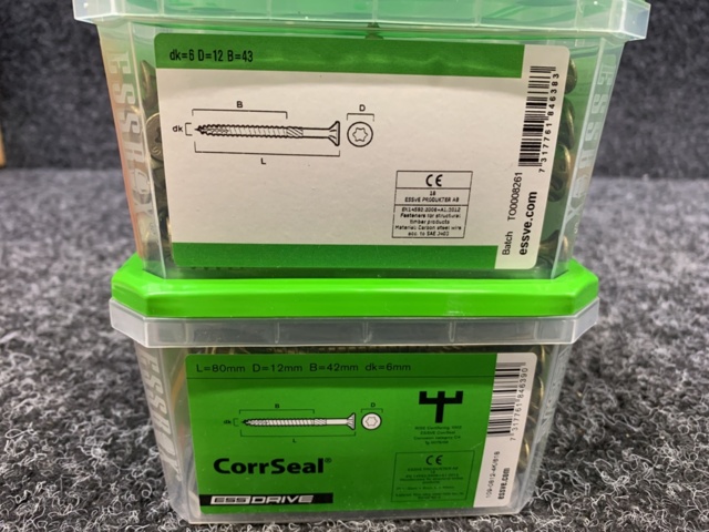 1418501-7 8 st Förpackningar Träskruv, Essve