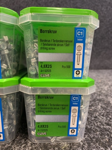 1418509-4 6 st Förpackningar Borrskruv, Essve