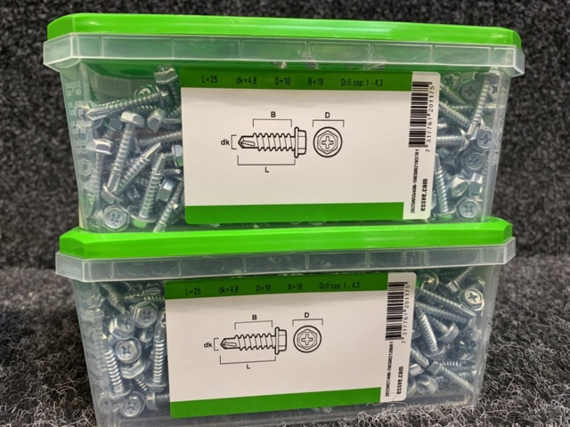 1418509-7 6 st Förpackningar Borrskruv, Essve