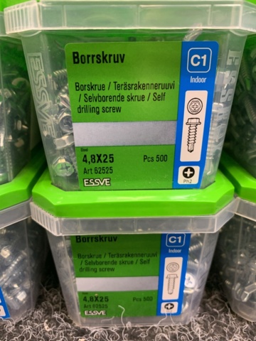 1418509-11 6 st Förpackningar Borrskruv, Essve