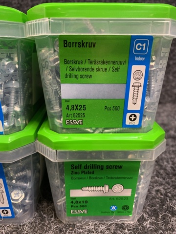 1418509-12 6 st Förpackningar Borrskruv, Essve