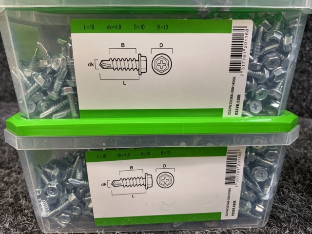 1418509-13 6 st Förpackningar Borrskruv, Essve