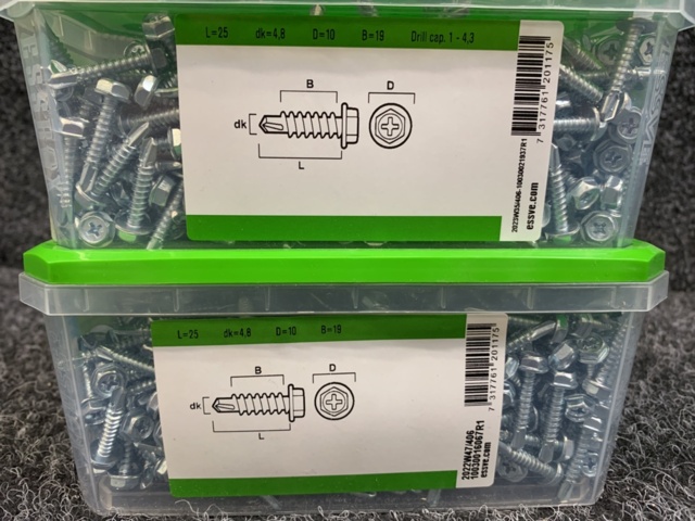 1418509-15 6 st Förpackningar Borrskruv, Essve