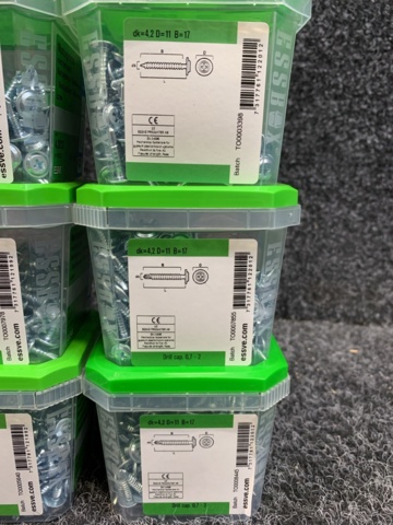 1418511-7 9 st Förpackningar Montageskruv, Essve